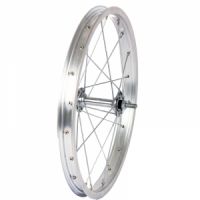 Výplet 305/16'' přední, ráfek stříbrný jednostěnný, Fe náboj na matice, osa 140 mm