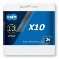 Řetěz 10 sp. KMC X10 SILVER/ BLACK montážní balení, 114čl.