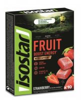 Isostar Fruit Boost Energy jahoda želé s kofeinem 10x10 g